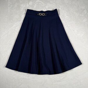 J.M. Fleurette A-Line Skirt Women Size S Royal Blue Stretch Made in USA EUC